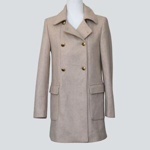 ZARA Women's Double-Breasted Long Wool-Blend Coat Size XS